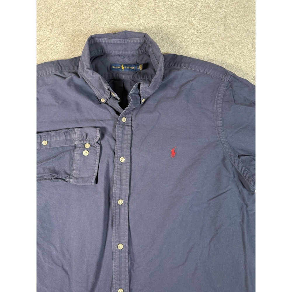 Ralph Lauren Shirt Mens XL Blue Cotton Long Sleeve Button Down Pony Preppy